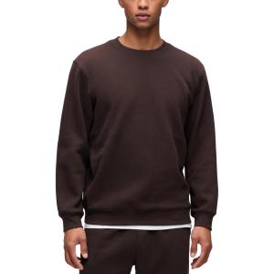 imageCRZ YOGA Cotton Fleece Lined Pullover Sweatshirts for Men  Crewneck Cozy Casual Athletic Daily Workout Sweat Shirt TopsHot Fudge Brown