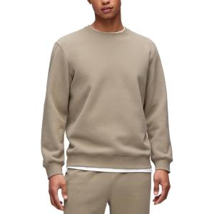 imageCRZ YOGA Cotton Fleece Lined Pullover Sweatshirts for Men  Crewneck Cozy Casual Athletic Daily Workout Sweat Shirt TopsOak