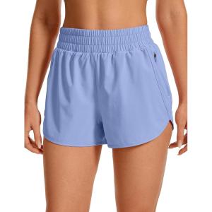 imageCRZ YOGA Dolphin Athletic Shorts for Women 3quot  High Waisted Quick Dry for Running Workout Gym Track with Zip PocketPeriwinkle Purple