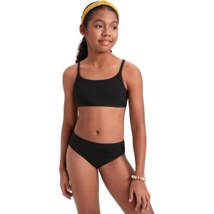 imageCRZ YOGA Girls Bikini Set 2 Piece Swimsuit  Beach Sports Bathing Suit Scoop Neck Adjustable Straps Padded Kids TeenBlack