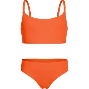 imageCRZ YOGA Girls Bikini Set 2 Piece Swimsuit  Beach Sports Bathing Suit Scoop Neck Adjustable Straps Padded Kids TeenCoral