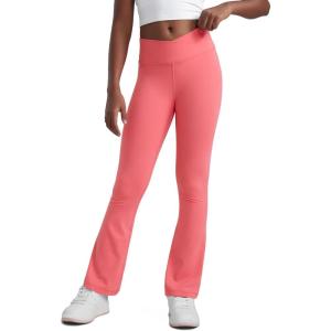 imageCRZ YOGA Girls Butterluxe Crossover Waist Yoga Flare Leggings  Dance Casual Athletic Pants Bell Bottoms Kids TeenRaspberry Sorbet
