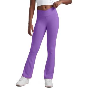 imageCRZ YOGA Girls Butterluxe Crossover Waist Yoga Flare Leggings  Dance Casual Athletic Pants Bell Bottoms Kids TeenRoyal Lilac