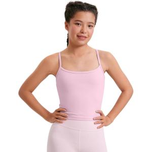 imageCRZ YOGA Girls Butterluxe Double Lined Camisole Tank Tops Crop  Dance Yoga Athletic Casual Spaghetti Y Back Kids TeenMilk Pink