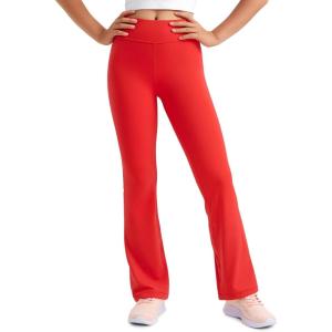 imageCRZ YOGA Girls Butterluxe High Waist Yoga Flare Leggings  Dance Casual Athletic Pants Bell Bottoms Bootcut Kids TeenDeep Red
