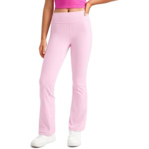 imageCRZ YOGA Girls Butterluxe High Waist Yoga Flare Leggings  Dance Casual Athletic Pants Bell Bottoms Bootcut Kids TeenPink Peony