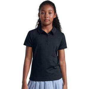 imageCRZ YOGA Girls Cloud Jersey Short Sleeve Casual Polo Shirts  School Uniform Tennis Golf Hip Length Side Splits Kids TeenTrue Navy