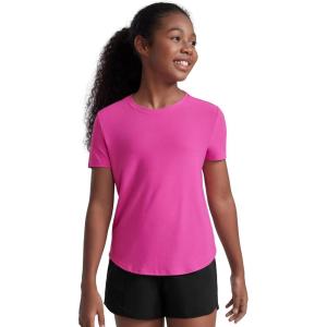 imageCRZ YOGA Girls Cloudweight Short Sleeve Athletic T Shirts  Active Sports Casual Tees Crew Neck Side Slit Kids TeenLight Purple