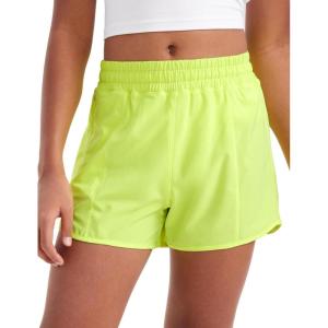 imageCRZ YOGA Girls FeatheryFit Soft Athletic Shorts with Zipper Pocket  Tennis Soccer Running Casual Liner Kids TeenNeon Yellow