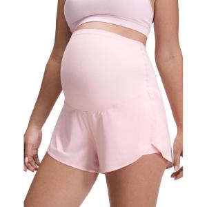 imageCRZ YOGA Lightweight Maternity Dolphin Workout Shorts 3  Soft Athletic Running Casual Womens Pregnancy with Liner PocketsStrawberry Pink