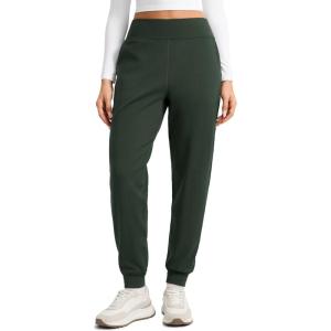 imageCRZ YOGA Matte Fleece Lined Jogger for Women 275quot  Thermal Casual Lounge Yoga Pants Winter WarmLegend Green