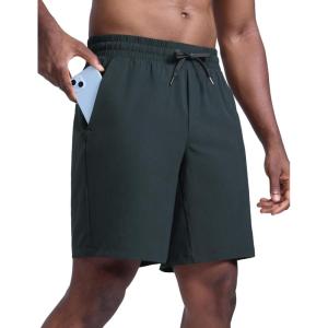 imageCRZ YOGA Mens Linerless Workout Shorts 9  Quick Dry for Running Sports Athletic Gym with PocketsMelanite