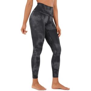 imageCRZ YOGA Naked Feeling Workout Leggings 25  High Waist Yoga Training Tight Womens PantsGrey Tie Dye Flowers