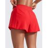 imageCRZ YOGA 2 in 1 Double Layer Running Shorts for Women 3quot  High Waisted for Athletic Tennis Workout with Zip PocketsDeep Red