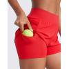 imageCRZ YOGA 2 in 1 Double Layer Running Shorts for Women 3quot  High Waisted for Athletic Tennis Workout with Zip PocketsDeep Red
