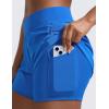 imageCRZ YOGA 2 in 1 Double Layer Running Shorts for Women 3quot  High Waisted for Athletic Tennis Workout with Zip PocketsSparkle Blue