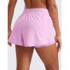 imageCRZ YOGA 2 in 1 Double Layer Running Shorts for Women 3quot  High Waisted for Athletic Tennis Workout with Zip PocketsVita Pink