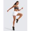 imageCRZ YOGA 2 in 1 Double Layer Running Shorts for Women 3quot  High Waisted for Athletic Tennis Workout with Zip PocketsWhite