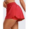 imageCRZ YOGA 2 in 1 Split Flowy Running Shorts for Women 3quot  High Waisted Quick Dry Skirts for Tennis Workout Athletic LoungeDark Red
