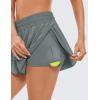 imageCRZ YOGA 2 in 1 Split Flowy Running Shorts for Women 3quot  High Waisted Quick Dry Skirts for Tennis Workout Athletic LoungeGrey Sage