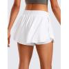 imageCRZ YOGA 2 in 1 Split Flowy Running Shorts for Women 3quot  High Waisted Quick Dry Skirts for Tennis Workout Athletic LoungeWhite