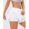 imageCRZ YOGA 2 in 1 Split Flowy Running Shorts for Women 3quot  High Waisted Quick Dry Skirts for Tennis Workout Athletic LoungeWhite