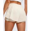 imageCRZ YOGA 2 in 1 Split Flowy Running Shorts for Women 3quot  High Waisted Quick Dry Skirts for Tennis Workout Athletic LoungeWhite Apricot