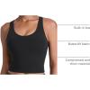 imageCRZ YOGA Butterlift Racerback Crop Tank Tops for Women  U Neck Yoga Padded Longline Sports Bras Pilates WorkoutBlack