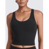 imageCRZ YOGA Butterlift Racerback Crop Tank Tops for Women  U Neck Yoga Padded Longline Sports Bras Pilates WorkoutBlack