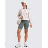 imageCRZ YOGA Butterluxe Biker Shorts 8quot  High Waisted Gym Workout Running Volleyball Spandex Yoga WomensGrey Sage