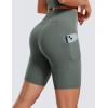imageCRZ YOGA Butterluxe Biker Shorts Pockets 8quot  High Waisted Workout Yoga Volleyball Buttery Soft WomensGrey Sage