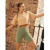imageCRZ YOGA Butterluxe Biker Shorts Pockets 8quot  High Waisted Workout Yoga Volleyball Buttery Soft WomensMoss Green