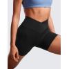 imageCRZ YOGA Butterluxe Crossover Biker Shorts 5quot  Criss Cross High Waisted Workout Yoga Buttery Soft WomensBlack