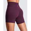 imageCRZ YOGA Butterluxe Crossover Biker Shorts 5quot  Criss Cross High Waisted Workout Yoga Buttery Soft WomensDeep Purple