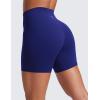 imageCRZ YOGA Butterluxe Crossover Biker Shorts 5quot  Criss Cross High Waisted Workout Yoga Buttery Soft WomensLarkspur Blue