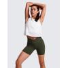 imageCRZ YOGA Butterluxe Crossover Biker Shorts 5quot  Criss Cross High Waisted Workout Yoga Buttery Soft WomensOlive Green