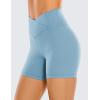 imageCRZ YOGA Butterluxe Crossover Biker Shorts 5quot  Criss Cross High Waisted Workout Yoga Buttery Soft WomensPure Blue