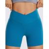 imageCRZ YOGA Butterluxe Crossover Biker Shorts 5quot  Criss Cross High Waisted Workout Yoga Buttery Soft WomensSupersonic Blue