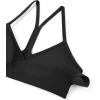 imageCRZ YOGA Butterluxe Ruched Sports Bras for Women  V Neck Spaghetti Thin Strap Y Back Wireless Padded Yoga Crop TopBlack