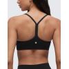 imageCRZ YOGA Butterluxe Ruched Sports Bras for Women  V Neck Spaghetti Thin Strap Y Back Wireless Padded Yoga Crop TopBlack