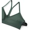 imageCRZ YOGA Butterluxe Ruched Sports Bras for Women  V Neck Spaghetti Thin Strap Y Back Wireless Padded Yoga Crop TopDark Forest Green