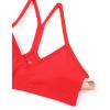imageCRZ YOGA Butterluxe Ruched Sports Bras for Women  V Neck Spaghetti Thin Strap Y Back Wireless Padded Yoga Crop TopDeep Red