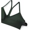 imageCRZ YOGA Butterluxe Ruched Sports Bras for Women  V Neck Spaghetti Thin Strap Y Back Wireless Padded Yoga Crop TopLegend Green