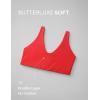 imageCRZ YOGA Butterluxe Soft Double Lined Sports Bras for Women  Scoop Neck Adjustable Straps Yoga Crop Top Non PaddedDeep Red