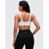 imageCRZ YOGA Butterluxe Soft Double Lined Sports Bras for Women  Scoop Neck Adjustable Straps Yoga Crop Top Non PaddedWhite