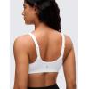 imageCRZ YOGA Butterluxe Soft Double Lined Sports Bras for Women  Scoop Neck Adjustable Straps Yoga Crop Top Non PaddedWhite