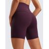 imageCRZ YOGA Butterluxe Super High Waist Biker Shorts 6quot Yoga Workout Womens Buttery Soft Over BellyDeep Purple