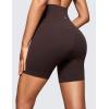 imageCRZ YOGA Butterluxe Super High Waist Biker Shorts 6quot Yoga Workout Womens Buttery Soft Over BellyHot Fudge Brown