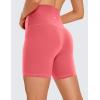imageCRZ YOGA Butterluxe Super High Waist Biker Shorts 6quot Yoga Workout Womens Buttery Soft Over BellyRaspberry Sorbet