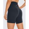 imageCRZ YOGA Butterluxe Super High Waist Biker Shorts 6quot Yoga Workout Womens Buttery Soft Over BellyTrue Navy